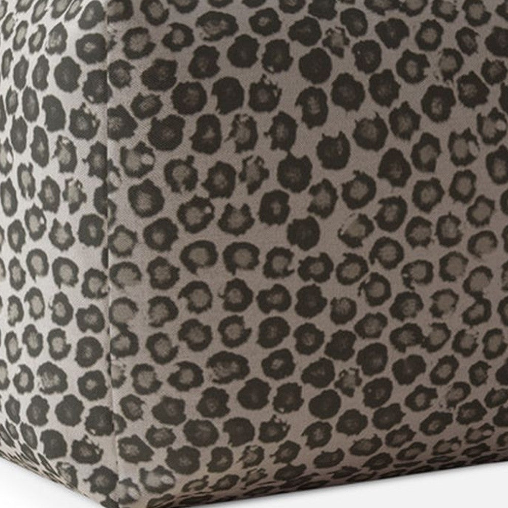 17" Beige Cotton Abstract Pouf Cover