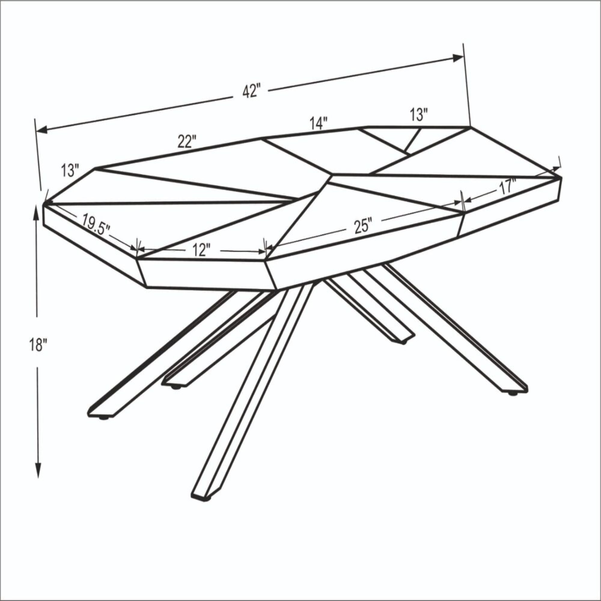 42" Brown And Black Wood And Iron Free Form Coffee Table