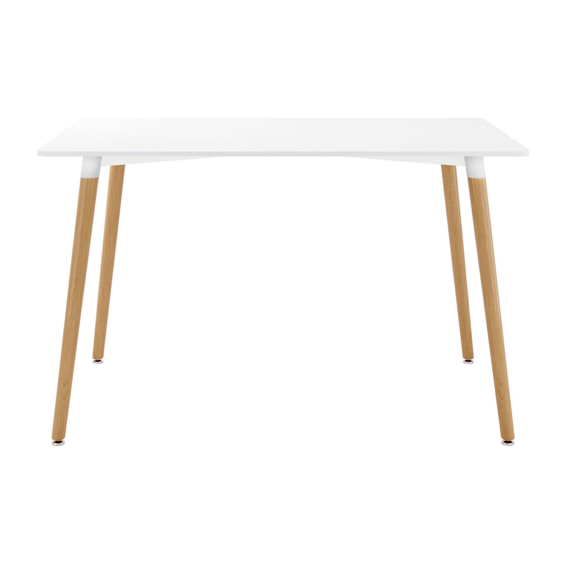30" White And Natural Solid Wood Dining Table