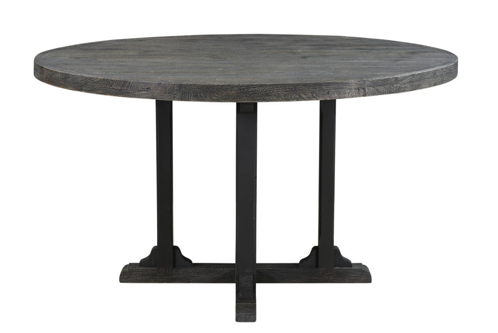 54" Black Solid Wood Dining Table