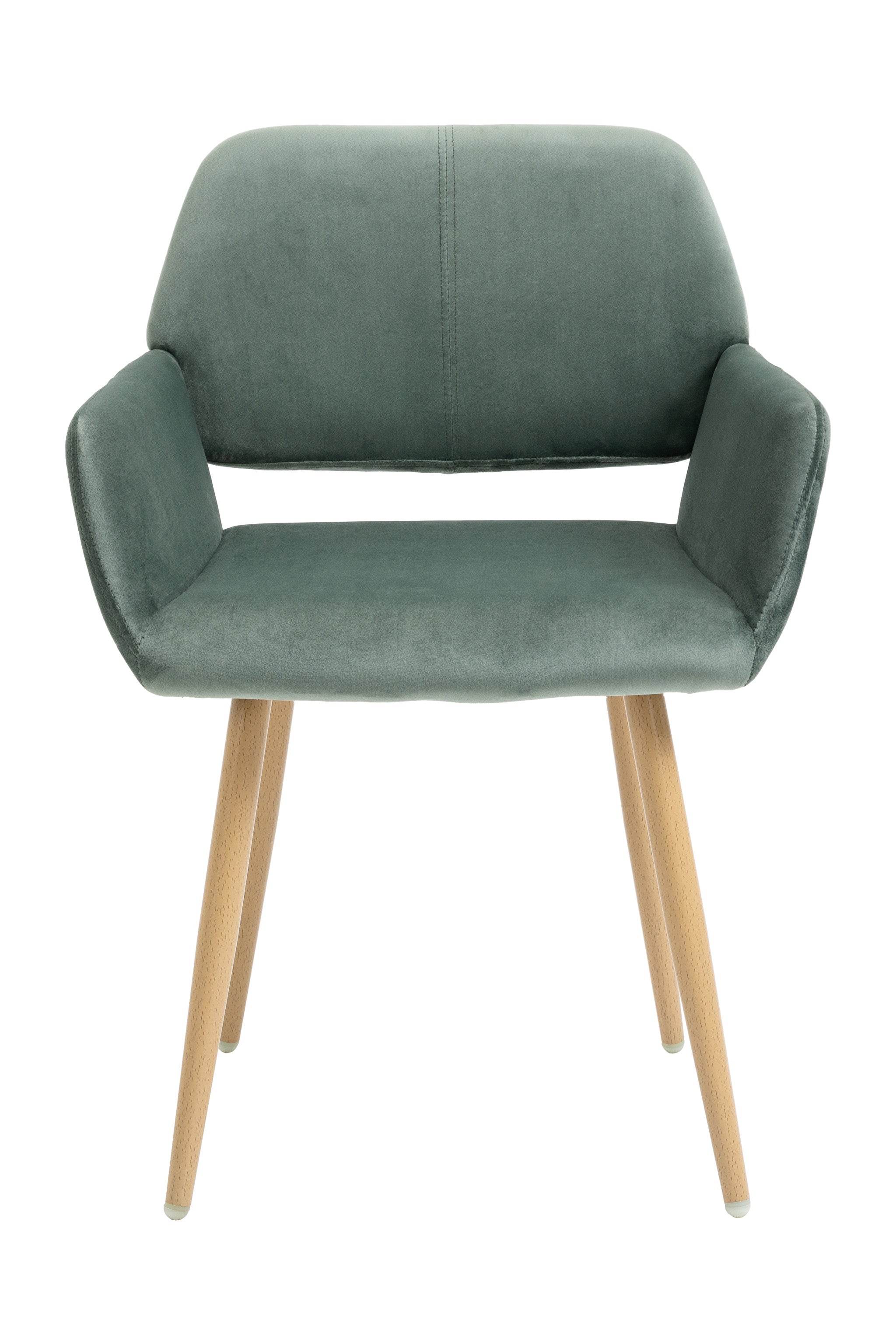 Green Upholstered Velvet Open Back Dining Chair