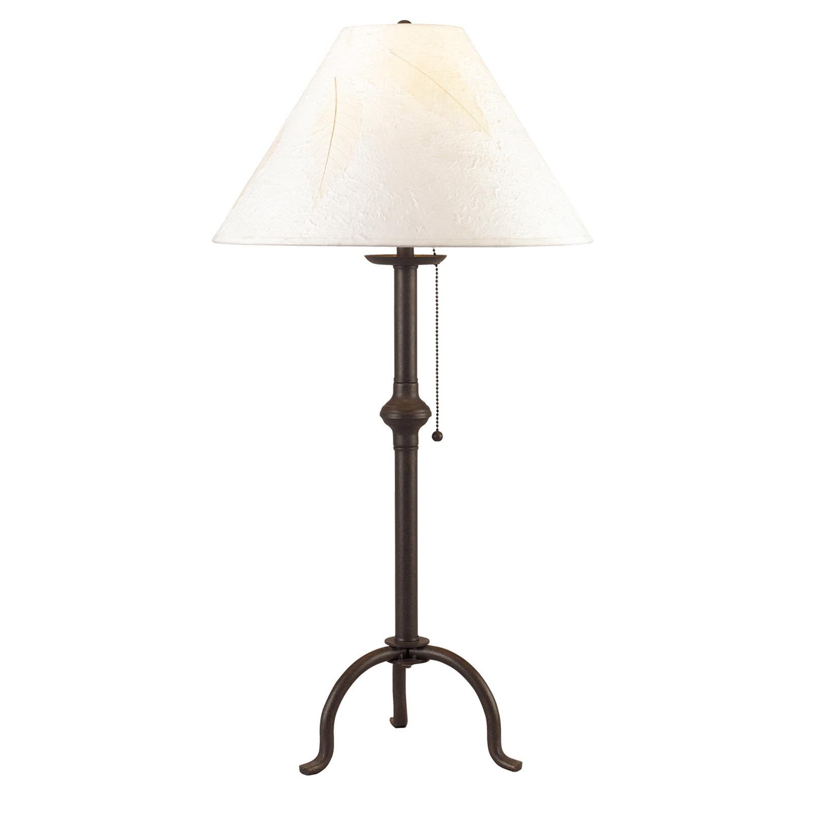 32" Black Metal Table Lamp With Off White Empire Shade