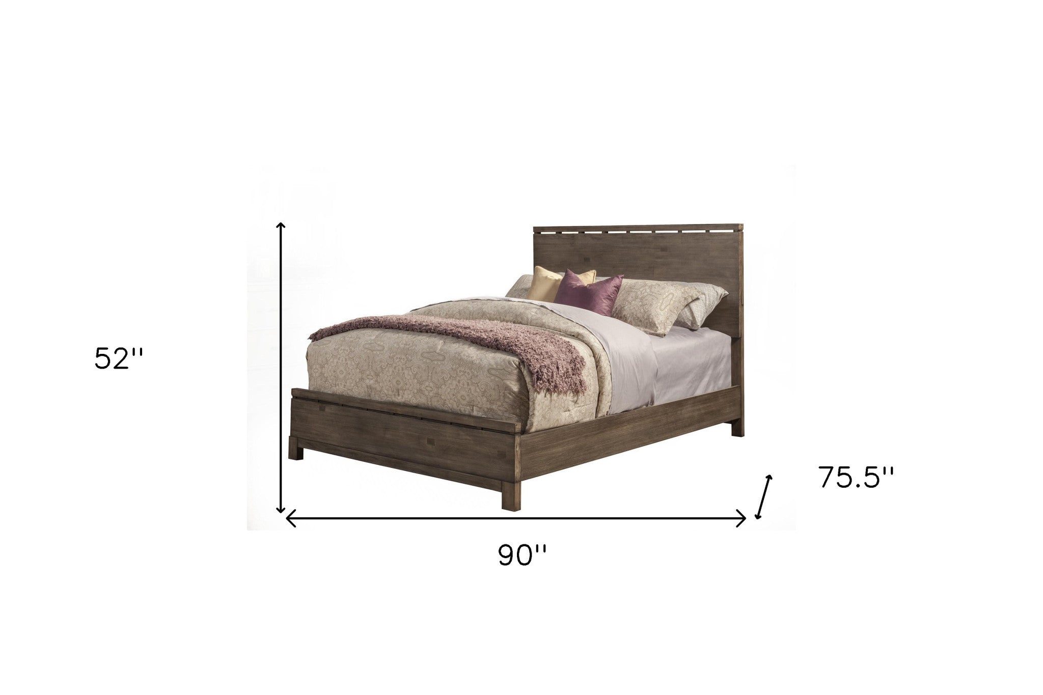Gray Solid and Manufactured Wood California King Bed