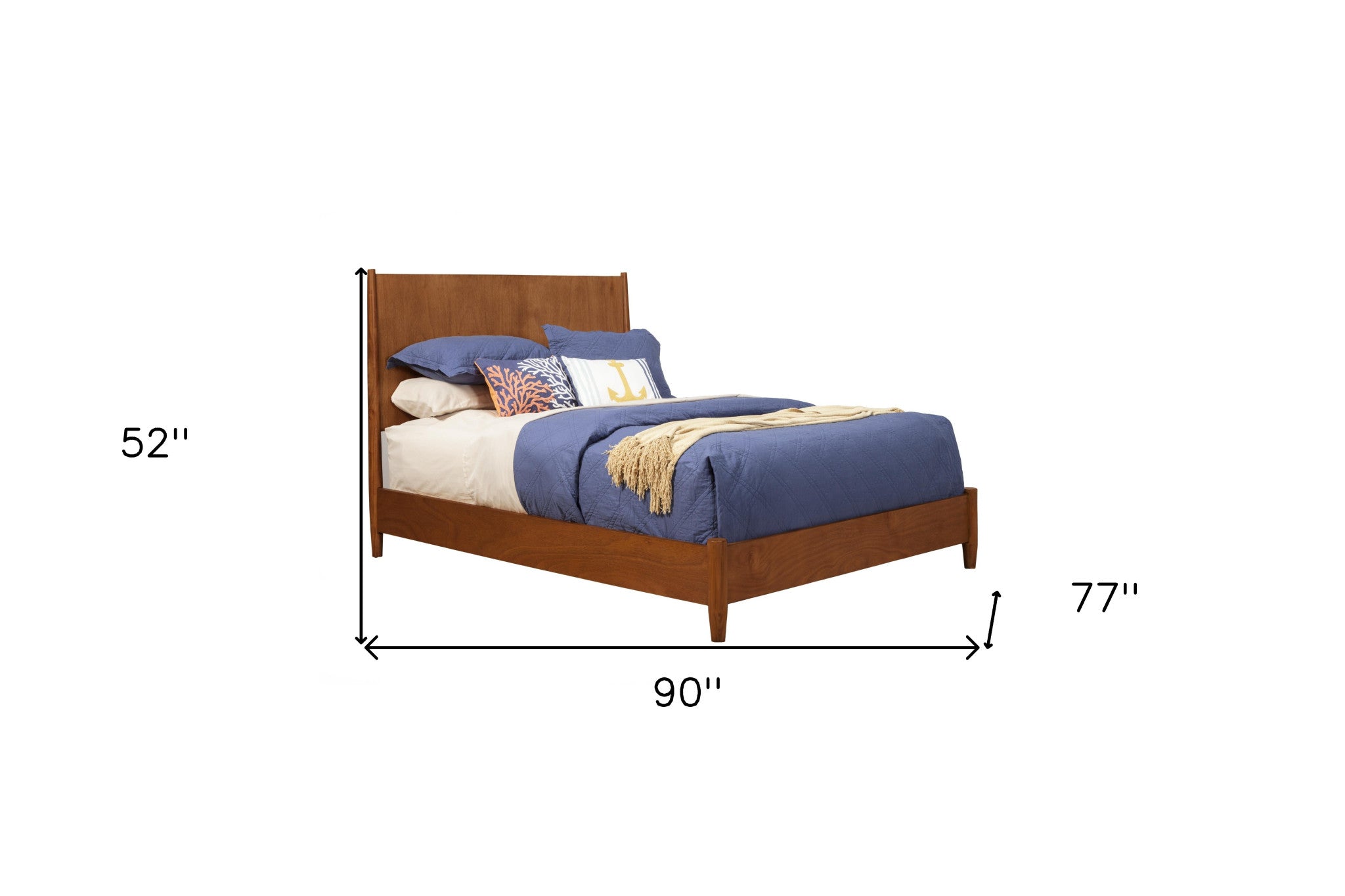 Brown Solid and Manufactured Wood California King Bed