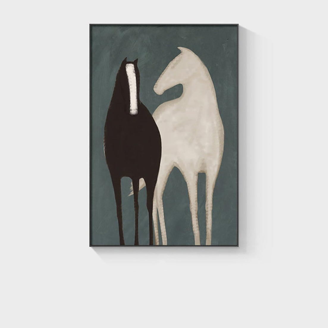 Black and White Fabric Horse Wall Decor