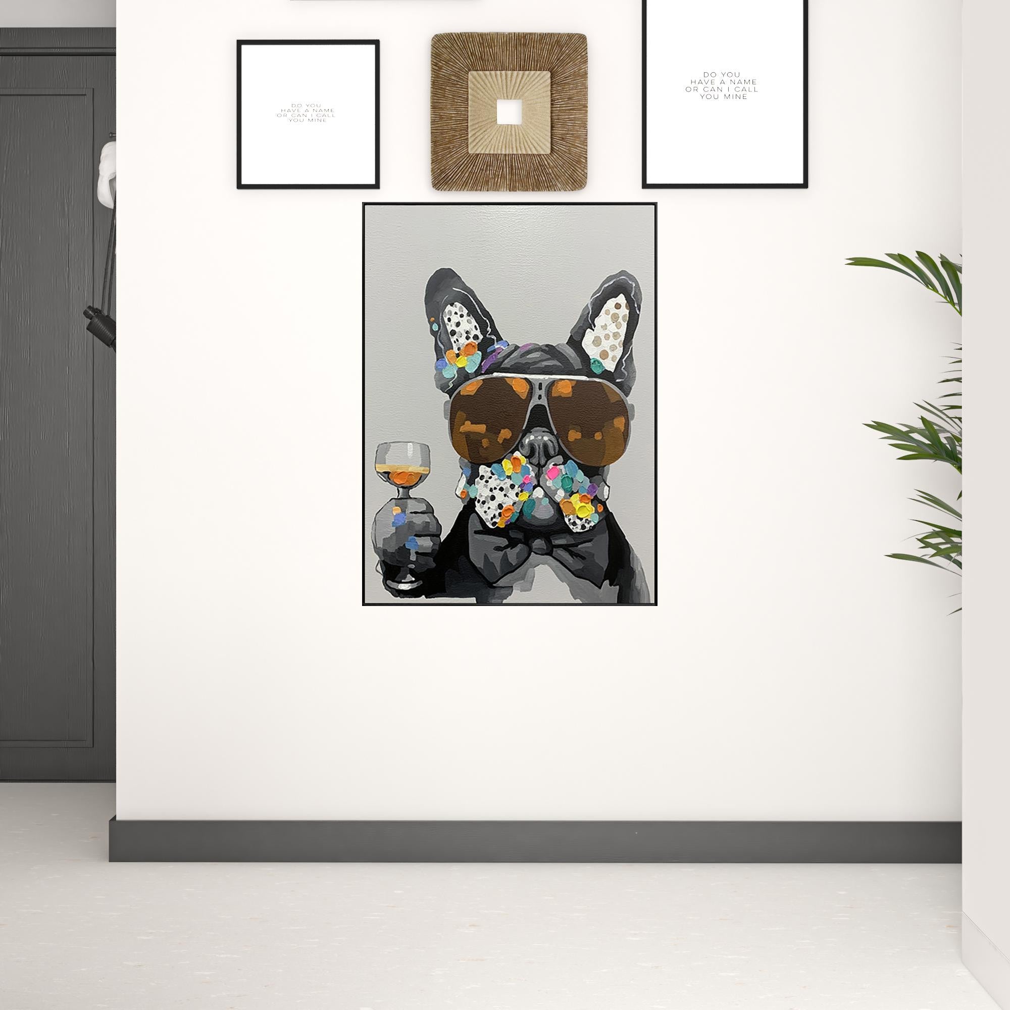 Black and White Fabric Dog Wall Decor