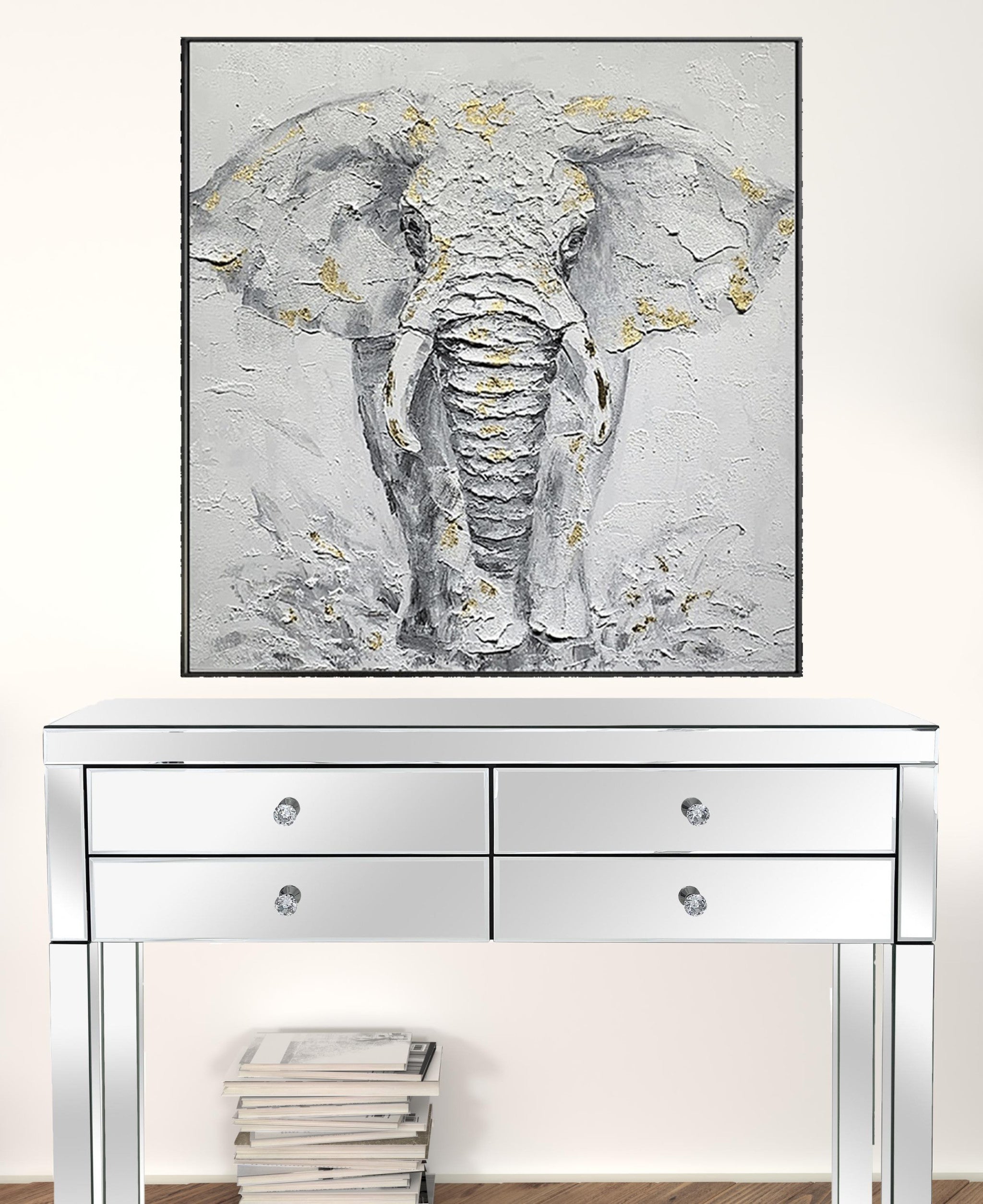 Black and White Fabric Elephant Airplane Wall Decor