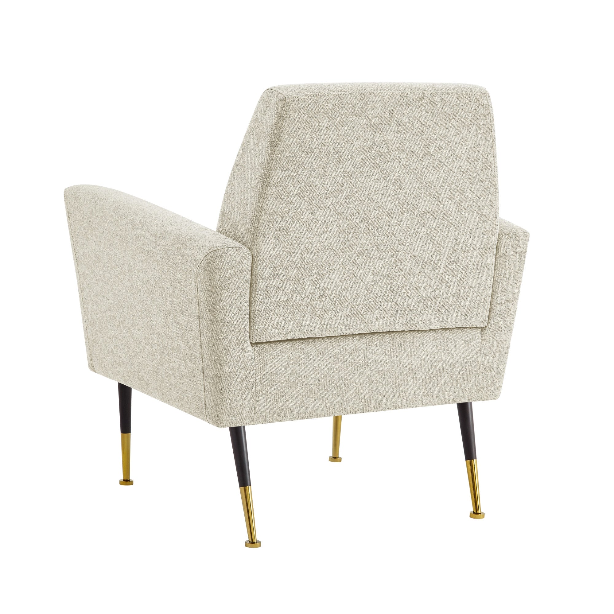 32" Dark Gray And Gold Linen Arm Chair