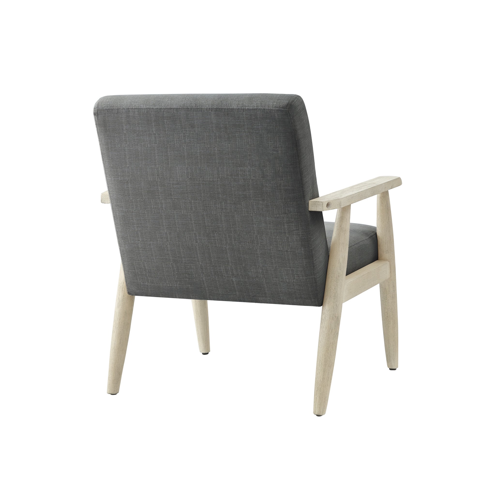 30" Charcoal And Cream Linen Arm Chair