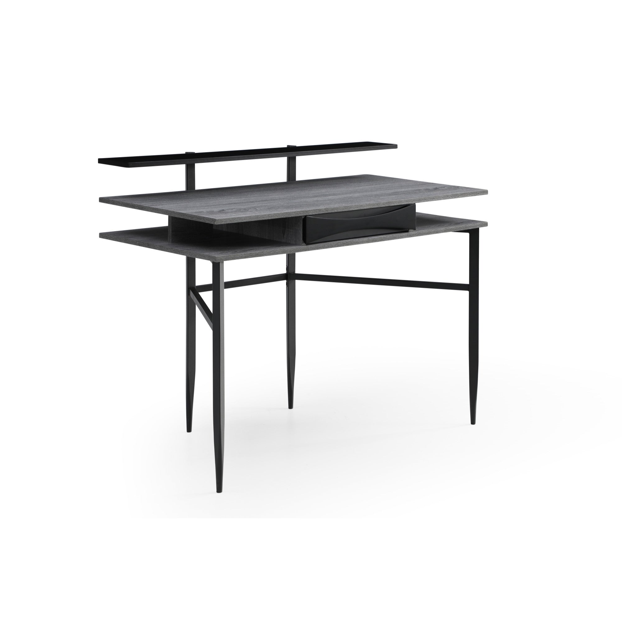 43" Gray and Black Writing Desk