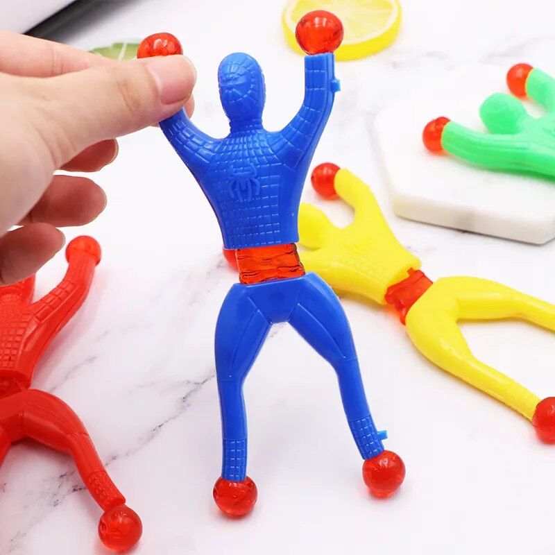 Window Crawler Men, Multicolored Sticky Action Figure Rolling Men Wall Climbers Toys