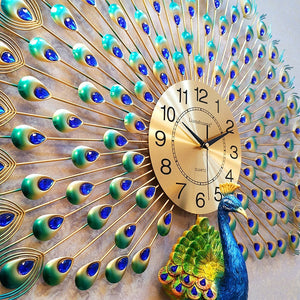 Peacock wall clock European living room creative clock - wall clock - 99fab.com