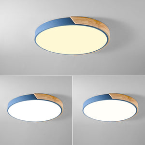 Nordic Modern Colorful Wood led Ceiling Lights Bedroom Round thin Lighting lamparas - ceiling lights - 99fab.com